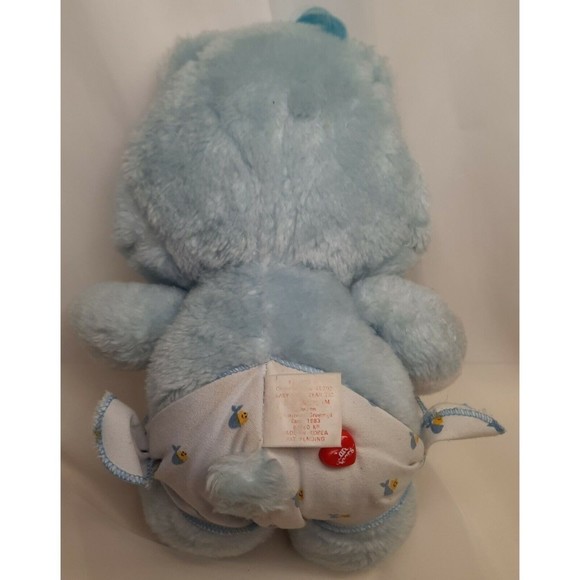 Vintage 1983 Kenner Blue Plush Baby Tugs Care Bear 10 Inch with Diaper - Picture 5 of 9